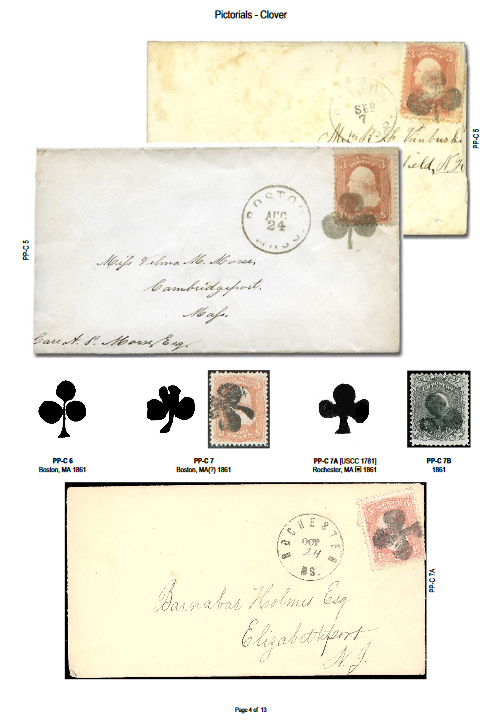 Page of Pictorials - Clover from US Cancellations 1845-1869 Online